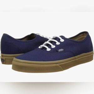 Vans Gum some Eclipse Dark Blue Canvas Shoes with Tan Soles 6